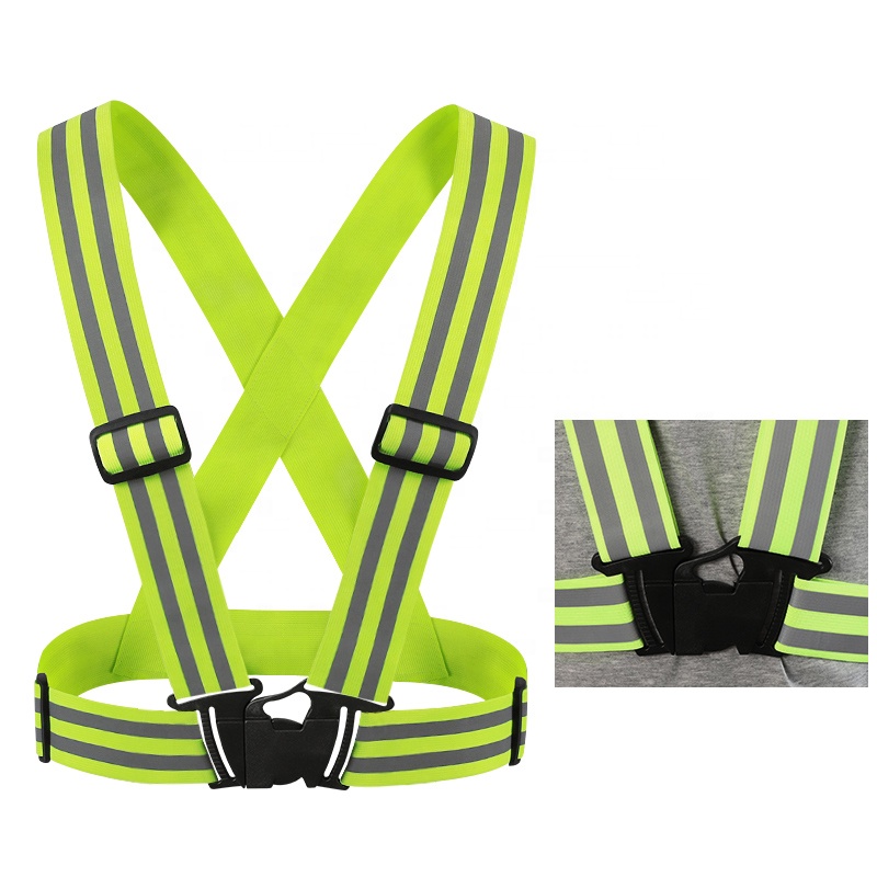 Cintura elastica di sicurezza riflettente regolabile e traspirante ad alta visibilità